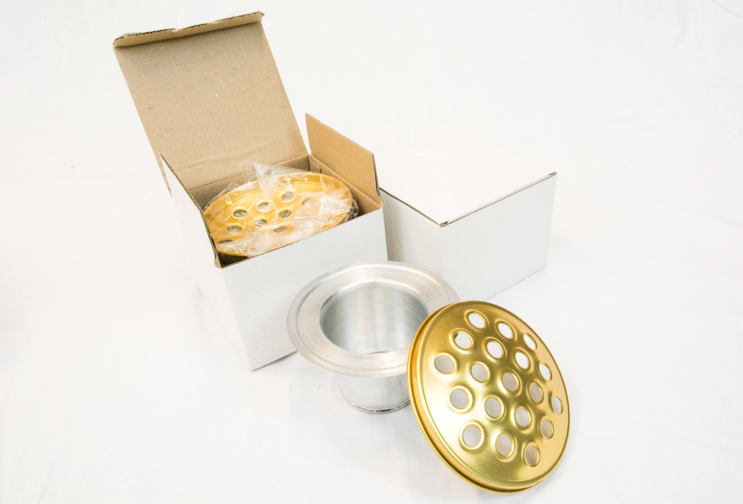 Gold Flower Containers (12 Per Box) - Monumental Supplies  - 7