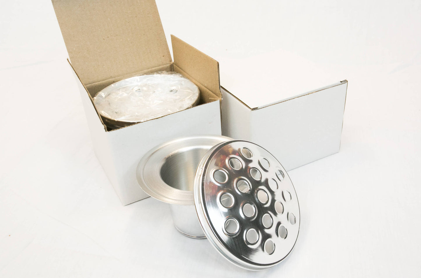 Silver Flower Containers (12 Per Box) - Monumental Supplies  - 4